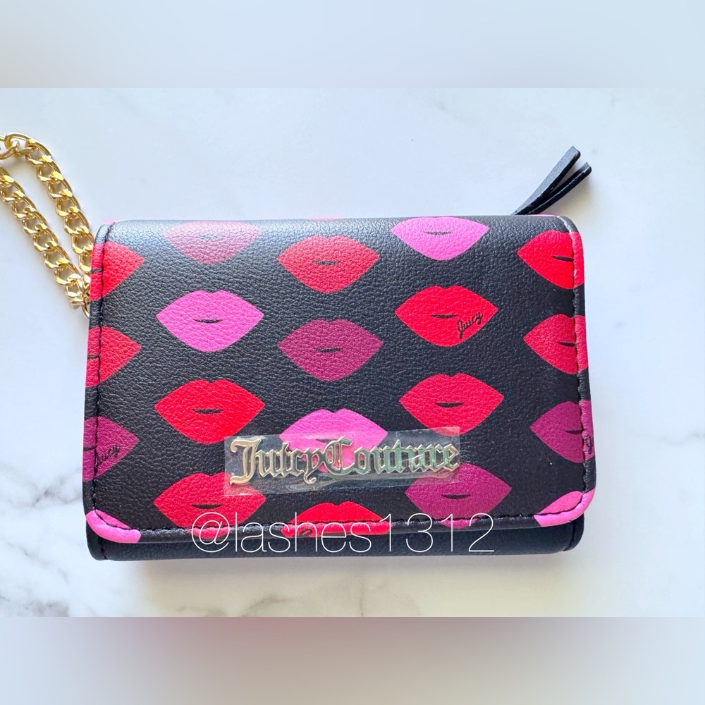 JUICY COUTURE Wallet Sealed with a Kiss Trifold - Black - Picture 2 of 4